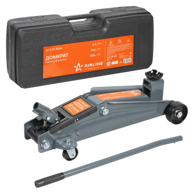 домкрат AIRLINE подкатной гидравлический 3.5т в кейсе (MIN - 192 мм, MAX - 533 мм) AJ-3.5F-550K