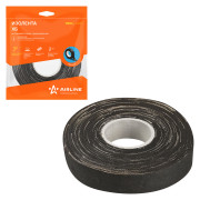 изолента AIRLINE ХБ на тканевой основе, 200 г., прорезиненная, (19мм*0,4мм*16м), черная ADHB004