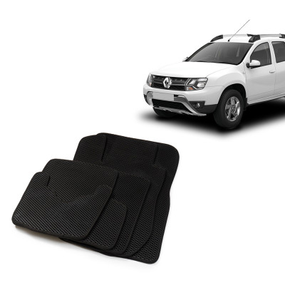 коврики РТИ EVA салонные RENAULT DUSTER, NISSAN TERRANO "ком-т 4 шт.+ перемычка, с 2015г., черный/окантовка черная" CS20 арт. 15780