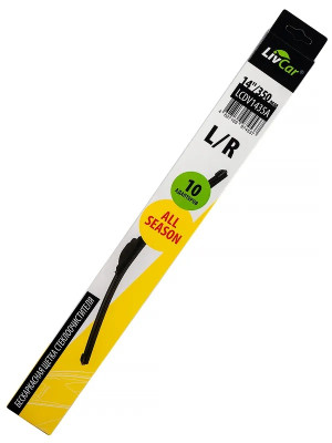 щетка с/о LivCar All Season бескаркасная, 14''/350 мм (10 адаптеров) арт. LCDV1435A