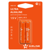 батарейка AIRLINE алкалиновая LR03/AAA, 2 шт/уп. AAA-02