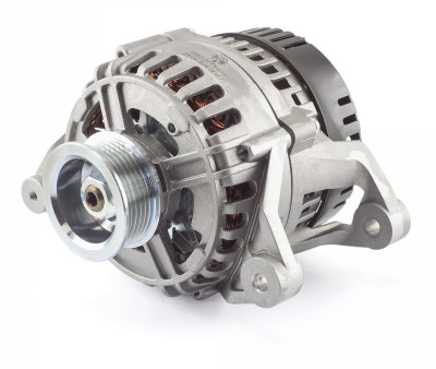 генератор АТЭ-1 (ПРАМО) для а/м КАМАЗ 740 (ЕВРО-2,-3) (поликлиновый шкив) (компакт) (28В/80А) 3142.3771-01