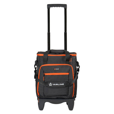 сумка-холодильник AIRLINE 48л на колесах с телескоп.ручкой, водонепр., черн./оранж. ADCB013