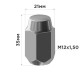 гайка колеса конус SKYWAY M12х1,50 закрытая 35мм кл21мм хром 034 (в компл.20 шт) S10602034