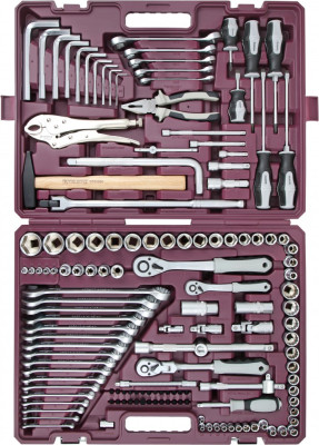 набор инстр. THORVIK универсальный 142 предмета, 1/4", 3/8" и 1/2"DR в кейсе арт.TS142