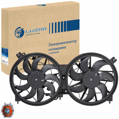 электровентилятор охлаждения LUZAR для а/м Nissan Murano (Z52) (14-) 3.5i (2 вент.) (с кожухом) (LFK 1442)