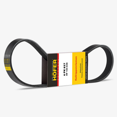 ремень HOFER поликлиновой 6PK837 для а/м Renault Logan, LADA Largus 8V, без ГУР HF 103 638