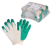 перчатки AIRLINE ХБ с латексным покрытием ладони, зеленые, 13 класс, (1 пара) (AWG-C-06)