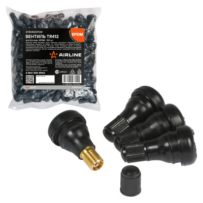 вентиль для б/к шин AIRLINE TR412 PRO, EPDM резина, (в уп.100 шт.) ATRV412EPDM