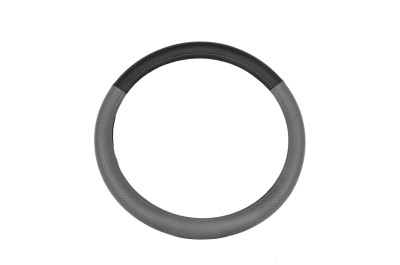 оплетка CARPETELLI на руль M кожа Classic (черная кожа гладкая 30%, перфорация серая 70%, серая нить) арт. CA023-СPGrGr