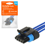 колодка соединительная AIRLINE 4 pin с проводами для датчика холостого хода Лада 2110-2112, Kalina, Priora AECC113