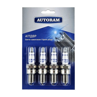 свечи AUTORAM А17ДВР (0,7) ВАЗ 2101-2107 карб. с резистором (БСЗ) (BPR6ES) (блист. 4 шт.)