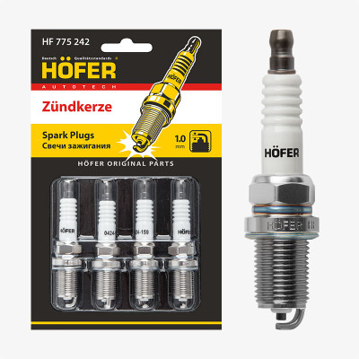 свечи HOFER для а/м ГАЗ/УАЗ с дв. ЗМЗ-405/406/409 (1мм, R, Cu, ключ 16) (блист. 4 шт.) (ан.BCPR5ES-11) HF 775 242