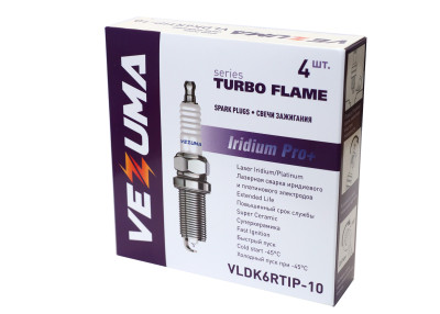 свечи VEZUMA для а/м HYUNDAI / KIA (упак. 4 шт.) "Iridium Pro+" арт. VLDK6RTIP-10