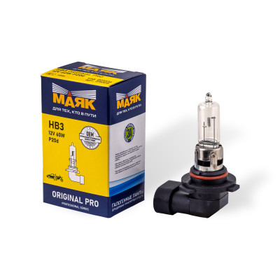 лампа МАЯК HB3 12V 60W P20d ORIGINAL PRO арт. 09005