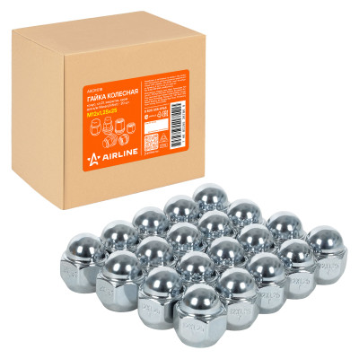 гайка колесная AIRLINE M12x1,25x25, конус, кл.21, закрытая, хром для а/м Nissan/Infiniti ASCR018