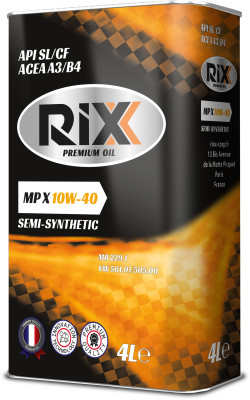 масло моторное RIXX MP X 10W-40 SL/CF 4л п/синт. арт. RX0002MPX