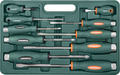 набор отверток JonnesWay 10 пр. ударные, силовые под ключ арт.D70PP10S