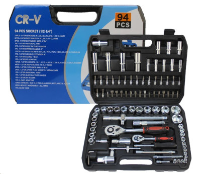набор инстр. LION TOOLS CR-V универсальный 94 предмета 6 гран. 1/4", 1/2"DR в кейсе арт.94-CR-V