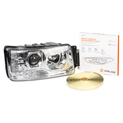 лента-герметик AIRLINE для вклейки стекол (фары,стоп-сигналы,бок.стёкла), бутиленовая, 9,5мм*4,5 м, черн ADGC027