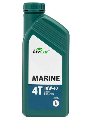 масло моторное LivCar Marine 10W-40 4Т API SN NMMA FC-W для лодочных двигателей синт. 1л арт. LCO4T1040-001