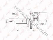 ШРУС LYNX(TOYOTA Avensis(T25) 1.8 03-08) наружный, CO-3646A