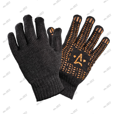 перчатки AIRLINE акриловые с ПВХ покрытием, утеплен, черн. графит, 54 гр. ADWG016