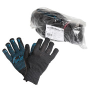 перчатки AIRLINE ХБ с ПВХ покрытием, черные, 46 гр.,(к-т 5 пар), 140Т/7,5-8 класс (AWG-C-03)