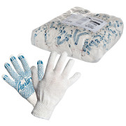 перчатки AIRLINE ХБ с ПВХ покрытием, белые, 46 гр., (1 пара), 140Т/7,5-8 класс (AWG-C-02)