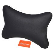 подушка на подголовник AIRLINE "ЭКО", искусств.кожа/полиэстер, 1 шт., черная (ADPO001)
