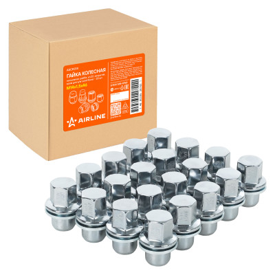гайка колесная AIRLINE M14x1,5x46, несъемная шайба, кл.22, закрытая, хром для а/м Land Rover ASCR014