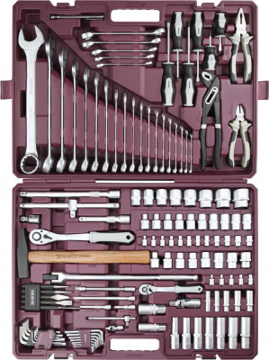 набор инстр. THORVIK универсальный 127 предметов, 1/4", 1/2"DR в кейсе арт.TS127