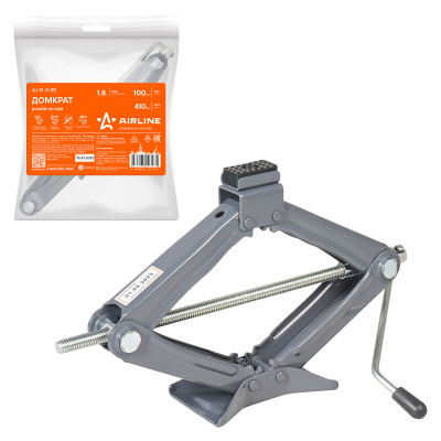домкрат AIRLINE ромбический механический 1.8т MIN-100 мм, MAX-410 мм AJ-R-0.8S