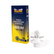 лампа МАЯК T1.1W 12V 1.1W BX8.4d (с патроном) (панель приборов) (с патроном) (панель приборов) STANDARD (упак. 10шт.) арт. 612011P8,4/10