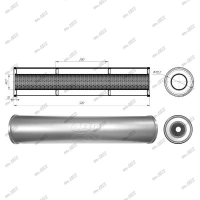 Резонатор CBD универсальный 11052057 под трубу. Нерж сталь. CBD420.011