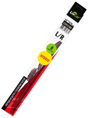 щетка с/о LivCar Hybrid гибридная 15''/375 мм (10 адаптеров) арт. LCDV1538H