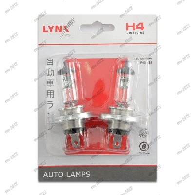 Лампа LYNX H4 12V60/55W P43T-38 (2шт. в блистере) L10460-02