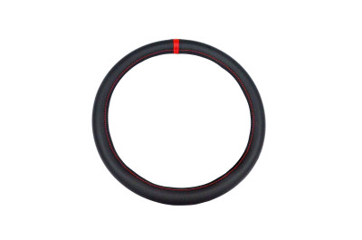 оплетка CARPETELLI на руль M кожа Nappa (черная кожа, красная нулевая отметка, красная нить) арт. CA017-NNBkRd