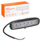 фара светодиодная AIRLINE прямоугольная, 6 LED направленный свет, 18W, (157х42х40) 12/24V пылевлагозащит алюмин корпус  ALED004