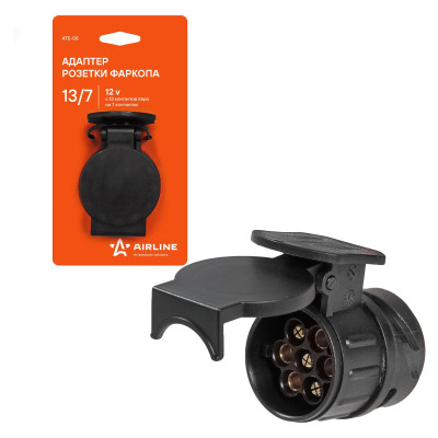 розетка для фаркопа AIRLINE 13 контактов ЕВРО на 7 контактов (ATE-08)