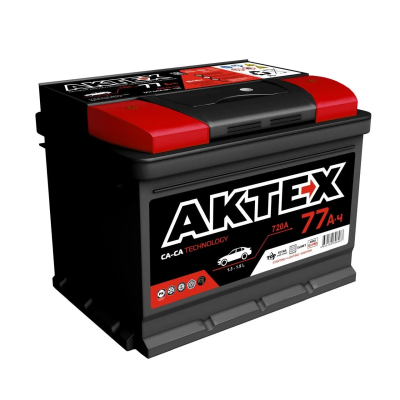 аккумулятор АКТЕХ BLACK 77 А/ч 720A (278x175x190) 6СТ-77 LЗ