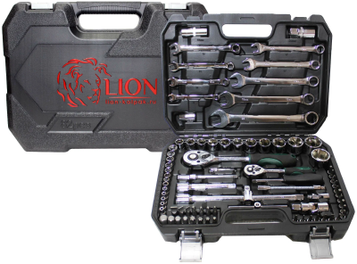 набор инстр. LION TOOLS CR-V универсальный 82 предмета 6 гран. 1/4", 1/2"DR в кейсе арт.82-CR-V