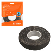 изолента AIRLINE ХБ на тканевой основе, 150 г., прорезиненная (19мм*0,4мм*12м), черная ADHB003