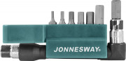 набор бит вставок JonnesWay 1/4"DR шестигранных, H2-H8, c Г-образным приводом, 8 предметов на пластиковом держателе арт.S08H2H8S
