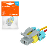 колодка соединительная AIRLINE 2 pin с проводами для датчика пол. коленвала, компрессора кондиц. Лада AECC003