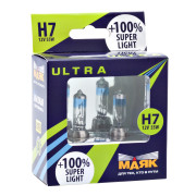 лампа МАЯК H7 12V 55W PX26d ULTRA Super Light +100% (ком-т 2шт.) арт. 82720SL+100