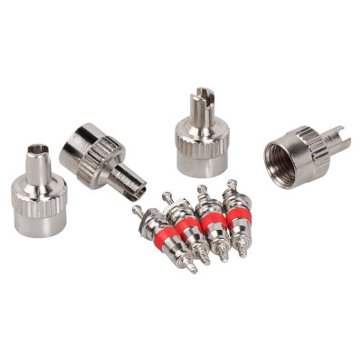 ремкомплект для вентилей AIRLINE (4 золотника, 4 металл.колп. с ключом) в пакете ATRS013