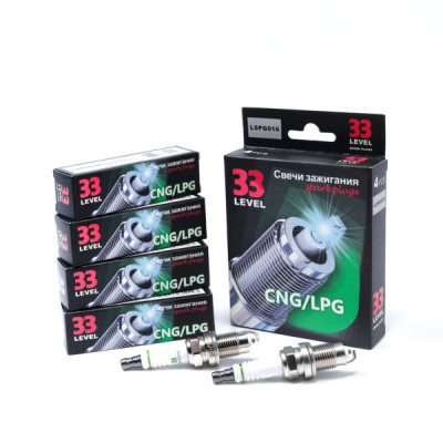 свечи 33LEVEL LSPG016 ВАЗ, ГАЗ, УАЗ, иномарка (ключ 16, газ. оборуд.), "Gas" (BKR-GAS)  (индив. упак. 4 шт.)