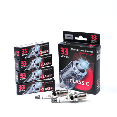свечи 33LEVEL LSP010 MAZDA, MITSUBISHI, MERCEDES, SUBARU, SUZUKI, HONDA, "Classic" (BKR6E-11) (индив. упак. 4 шт.)
