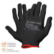 перчатки AIRLINE полиэфирные (L) черные ADWG007